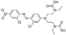 Bis(ethylcarbamic acid)[[3-chloro-4-[(2-chloro-4-nitrophenyl)azo]phenyl]imino]bis(2,1-ethanediyl) ester Structure