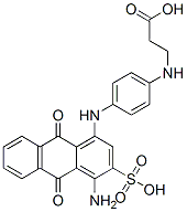 N-[4-[(4-amino-9,10-dihydro-9,10-dioxo-3-sulphoanthracen-1-yl)amino]phenyl]-beta-alanine Struktur