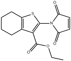 苯并噻吩-3-羧酸,4,5,6,7-四氢-2-(2,5-二氧代-3-吡咯啉-1-基)-,乙酯 结构式