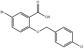 5-ブロモ-2-[(4-クロロベンジル)オキシ]安息香酸 化学構造式