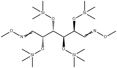 (2S,3R,4S,5R)-2,3,4,5-テトラキス(トリメチルシリルオキシ)ヘキサンジアールビス(O-メチルオキシム) 化学構造式