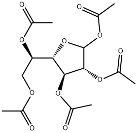 (3R,4S,5S)-5-((R)-1,2-二乙酰氧基乙基)四氢呋喃-2,3,4-三乙酸三酯, 62181-82-2, 结构式