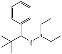 ジエチルアミノ(2,2-ジメチル-1-フェニルプロピル)ボラン 化学構造式