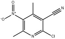 2-氯-4,6-二甲基-5-硝基氰吡啶, 6220-77-5, 结构式