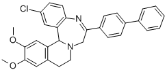 6-(4-Biphenylyl)-2-chloro-12,13-dimethoxy-9,10-dihydro-7H-isoquino(2,1-d)(1,4)benzodiazepine Struktur