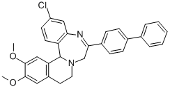 6-(4-Biphenylyl)-3-chloro-12,13-dimethoxy-9,10-dihydro-7H-isoquino(2,1-d)(1,4)benzodiazepine Struktur