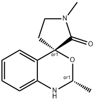 2',3',4',5'-テトラヒドロ-2',3'-ジメチルスピロ[3H-インドール-3,6'-[6H-1,3]オキサジン]-2(1H)-オン 化学構造式