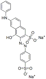 disodium 4-hydroxy-6-(phenylamino)-3-[(4-sulphonatophenyl)azo]naphthalene-2-sulphonate Structure