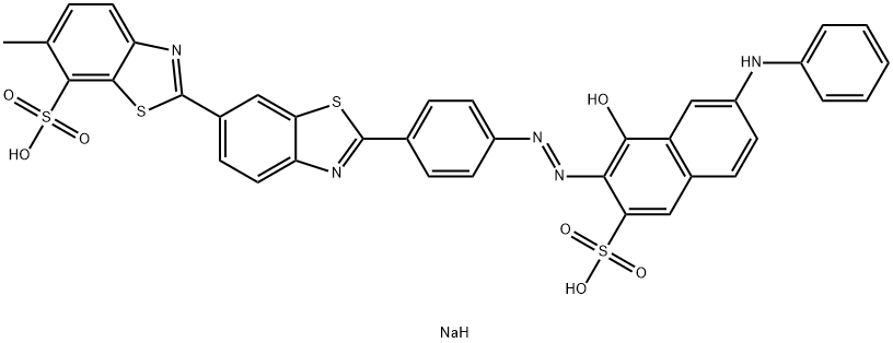 disodium 2'-[4-[[1-hydroxy-7-(phenylamino)-3-sulphonato-2-naphthyl]azo]phenyl]-6-methyl[2,6'-bibenzothiazole]-7-sulphonate Structure