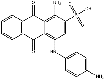 1-アミノ-4-[(4-アミノフェニル)アミノ]-9,10-ジヒドロ-9,10-ジオキソ-2-アントラセンスルホン酸 化学構造式