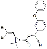 [(S)-cyano-(3-phenoxyphenyl)methyl] (1R,3R)-3-(2,2-dibromoethenyl)-2,2-dimethyl-cyclopropane-1-carboxylate Struktur