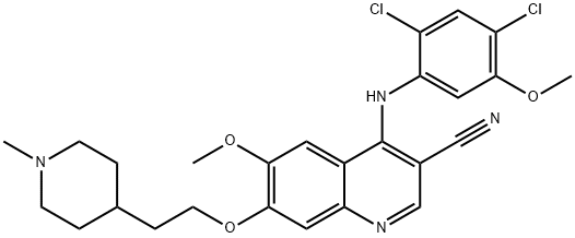 4-[(2,4-DICHLORO-5-METHOXYPHENYL)AMINO]-6-METHOXY-7-[2-(1-METHYL-4-PIPERIDINYL)ETHOXY]-3-QUINOLINECARBONITRILE Structure