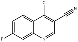 4-CHLORO-7-FLUORO-QUINOLINE-3-CARBONITRILE
 Structure