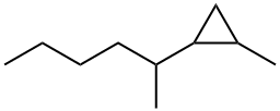 1-メチル-2-(1-メチルペンチル)シクロプロパン 化学構造式