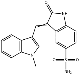 3-(1-METHYLINDOL-3-YLMETHYLENE)-2-OXO-2,3-DIHYDROINDOLE-5-SULFONIC ACID AMIDE,622387-85-3,结构式