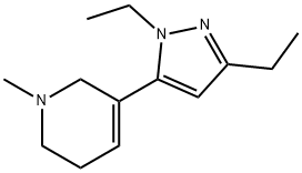 Pyridine, 3-(1,3-diethyl-1H-pyrazol-5-yl)-1,2,5,6-tetrahydro-1-methyl- (9CI) Structure