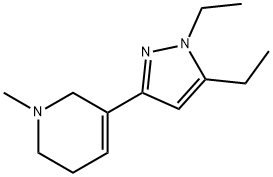 Pyridine, 3-(1,5-diethyl-1H-pyrazol-3-yl)-1,2,5,6-tetrahydro-1-methyl- (9CI) 结构式