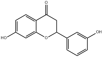 2,3-Dihydro-7-hydroxy-2-(3-hydroxyphenyl)-4H-1-benzopyran-4-one 结构式