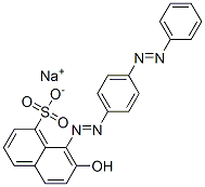 7-Hydroxy-8-[[4-(phenylazo)phenyl]azo]naphthalene-1-sulfonic acid sodium salt Structure