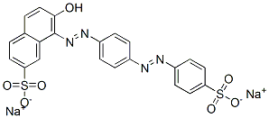 disodium 7-hydroxy-8-[[4-[(4-sulphonatophenyl)azo]phenyl]azo]naphthalene-2-sulphonate  Struktur
