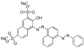 3-ヒドロキシ-4-[[4-(フェニルアゾ)-1-ナフタレニル]アゾ]ナフタレン-2,7-ジスルホン酸二ナトリウム 化学構造式