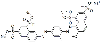 7-Hydroxy-8-[[2-methyl-4-[[6,8-bis(sodiosulfo)-2-naphthalenyl]azo]phenyl]azo]naphthalene-1,3-disulfonic acid disodium salt 结构式