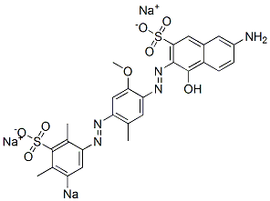 7-Amino-4-hydroxy-3-[[4-[(2,4-dimethyl-5-sodiosulfophenyl)azo]-5-methyl-2-methoxyphenyl]azo]naphthalene-2-sulfonic acid sodium salt Struktur