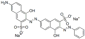 disodium 7-amino-4-hydroxy-3-[[5-hydroxy-6-(phenylazo)-7-sulphonato-2-naphthyl]azo]naphthalene-2-sulphonate 结构式