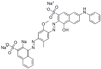 4-Hydroxy-3-[[5-methyl-2-methoxy-4-[(2-sodiosulfo-1-naphthalenyl)azo]phenyl]azo]-7-(phenylamino)naphthalene-2-sulfonic acid sodium salt|