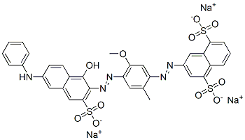 trisodium 3-[[4-[[6-(anilino)-1-hydroxy-3-sulphonato-2-naphthyl]azo]-5-methoxy-o-tolyl]azo]naphthalene-1,5-disulphonate Struktur
