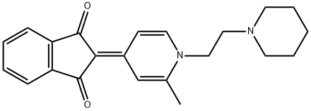 2-[[1,4-Dihydro-2-methyl-1-(2-piperidinoethyl)pyridin]-4-ylidene]indane-1,3-dione Struktur