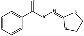 2-benzoylhydrazono-1,3-dithiolane Struktur