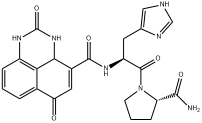 N-[(1,2,3,6-テトラヒドロ-2,6-ジオキソピリミジン-4-イル)カルボニル]-L-His-L-Pro-NH2 化学構造式