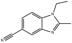 1-乙基-2-甲基-5-氰基苯并咪唑 结构式