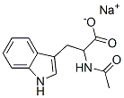 rac-(αR*)-α-アセチルアミノ-1H-インドール-2-プロピオン酸ナトリウム 化学構造式
