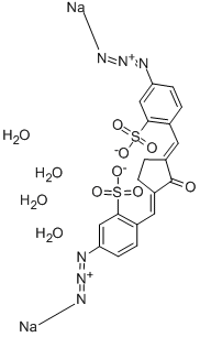 2,5-BIS-(4-AZIDO-2-SULFOBENZYLIDENE)- CYCLOPENTANONE, DISODIUM SALT, TETRAHYDRATE Struktur