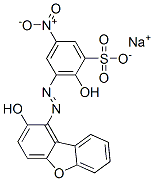 2-羟基-3-[(2-羟基-1-二苯并呋喃基)偶氮]-5-硝基苯磺酸钠 结构式