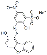 sodium 2-hydroxy-3-[(2-hydroxy-1-dibenzofuryl)azo]-5-nitrobenzenesulphonate Structure