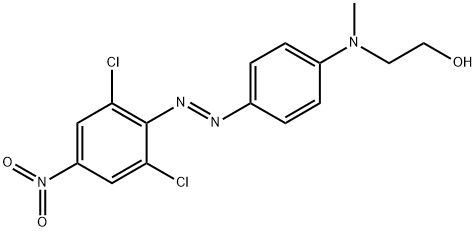 2-[[4-[(2,6-ジクロロ-4-ニトロフェニル)アゾ]フェニル]メチルアミノ]エタノール 化学構造式