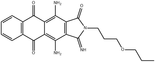4,11-Diamino-2,3-dihydro-3-imino-2-(3-propoxypropyl)-1H-naphth[2,3-f]isoindole-1,5,10-trione Struktur