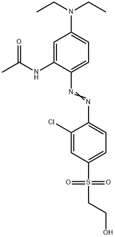 N-[2-[[2-Chloro-4-[(2-hydroxyethyl)sulfonyl]phenyl]azo]-5-(diethylamino)phenyl]acetamide Struktur