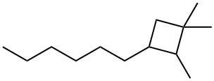 3-Hexyl-1,1,2-trimethylcyclobutane Struktur