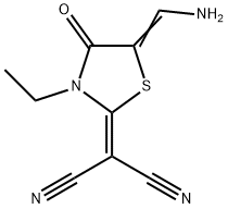 Propanedinitrile, [5-(aminomethylene)-3-ethyl-4-oxo-2-thiazolidinylidene]- (9CI)|