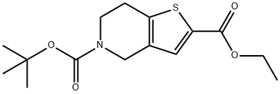 5-BOC-4,5,6,7-四氢噻吩并[3,2-C]吡啶-2-羧酸乙酯, 623564-30-7, 结构式
