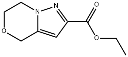 6,7-ジヒドロ-4H-ピラゾロ[5,1-C][1,4]オキサジン-2-カルボン酸エチル 化学構造式