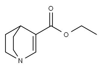 1-アザビシクロ[2.2.2]オクタ-2-エン-3-カルボン酸エチル 化学構造式