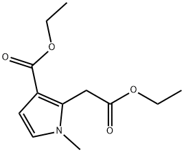 1H-Pyrrole-2-acetic acid, 3-(ethoxycarbonyl)-1-Methyl-, ethyl ester 结构式