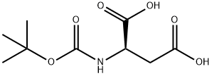 N-(tert-ブトキシカルボニル)-D-アスパラギン酸 化学構造式