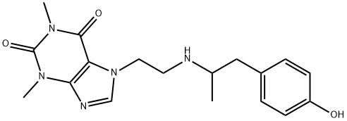 7-[2-[[2-(p-Hydroxyphenyl)-1-methylethyl]amino]ethyl]-1,3-dimethyl-1H-purine-2,6(3H,7H)-dione Structure