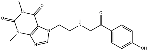 7-[2-[(4-Hydroxyphenylcarbonylmethyl)amino]ethyl]theophyline Struktur